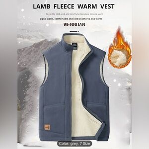 Men's Grey Fleece Warm Vest